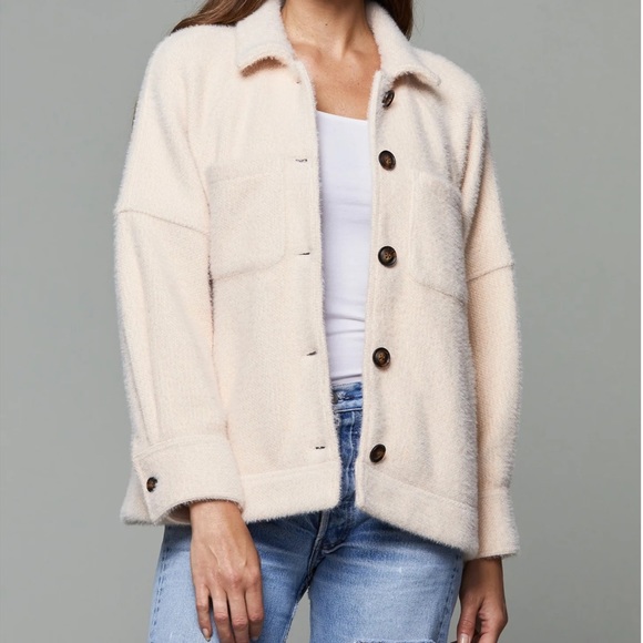 Anthropologie GREYLIN Jacket Shacket Oversized Button Down Off-White - Picture 14 of 14